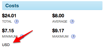 The template displays a USD string, after the Ruby block